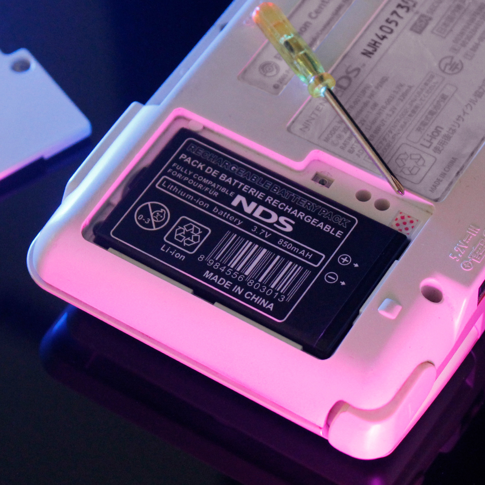 Ostent kit recarregável, 850mah, bateria de íon de lítio + kit de ferramentas para nintendo ds nds