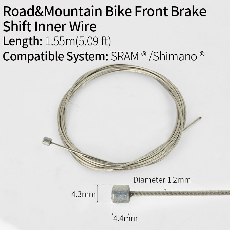 JSHOU BIKE Brake Inner Cables Wire Brake Front Rear Shift Line Wire for Mountain and Road Bike Universal Cycling Accessories MTB: UB Shift 1.55m