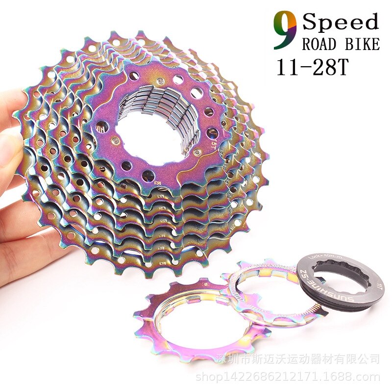 Mtb Fiets Cassette Vliegwiel Kleurrijke Ultralight 9-Speed 11-28T Road Auto Cassette Vliegwiel Voor Mountainbike accessoires