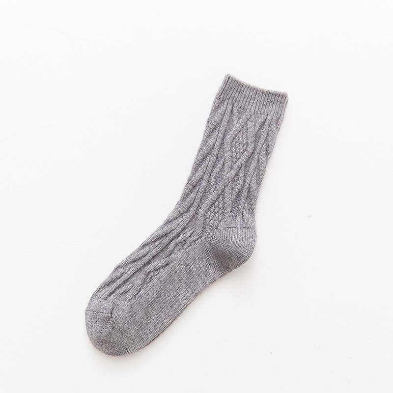 Women Socks Woo Warm Soft Solid Casual Winter Velvet Feet Warmer Socks 1Pair: Grey
