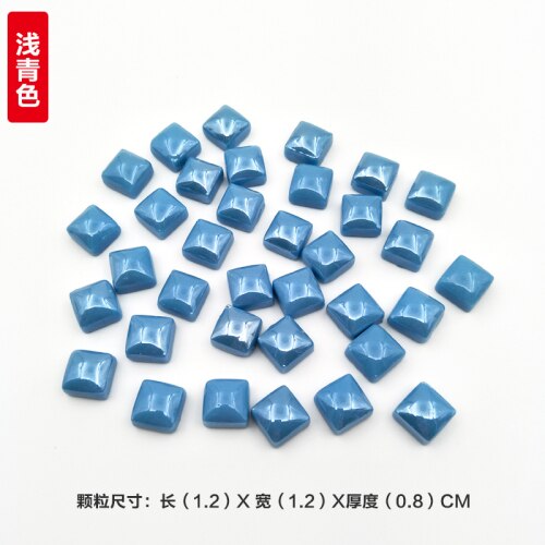 100Pcs Gepolijst Jade Mozaïek Tegels 1.2Cm Vierkante Mozaïek Stenen Kleurrijke Mozaïek Materialen Voor Kinderen/Kids Diy Handgemaakte craft Tegel: 100pcs Light Cyan