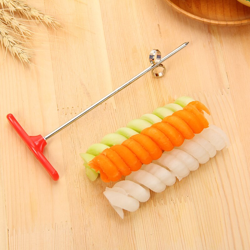 Roestvrij Staal En Plastic Handleiding Roller Spiral Slicer Groente Spiraal Mes Fruit Carving Tools Keuken Accessoires