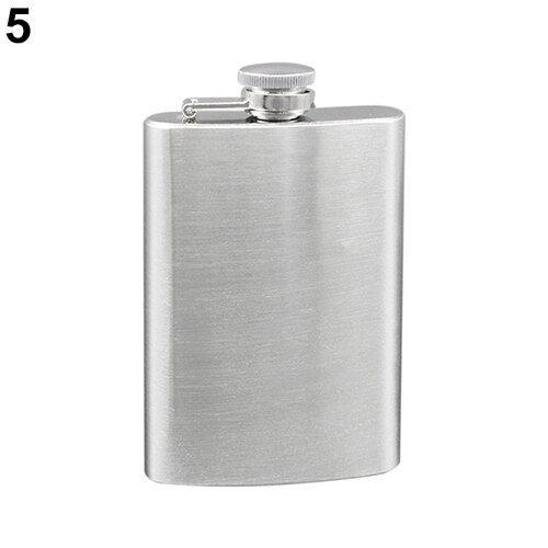 Portátil 4 5 6 7 8 10 Oz Petaca de acero inoxidable whisky Alcohol frasco tapa: 5 Oz