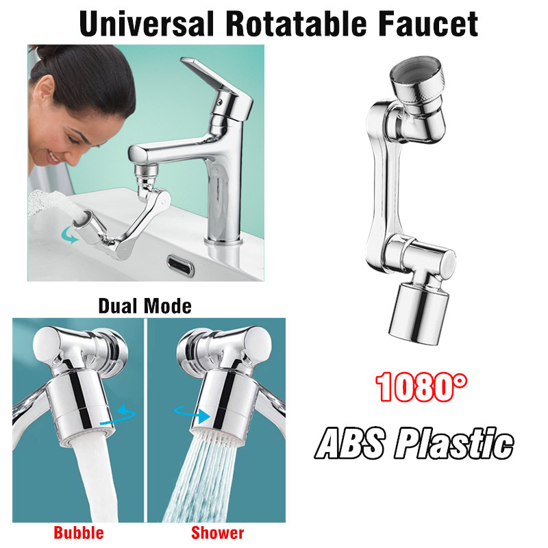 Universel 1080 ° Extension d'aérateur de robinet rotatif, bras robotique pivotant, tête de pulvérisation, buse de robinet de cuisine, économie d'eau