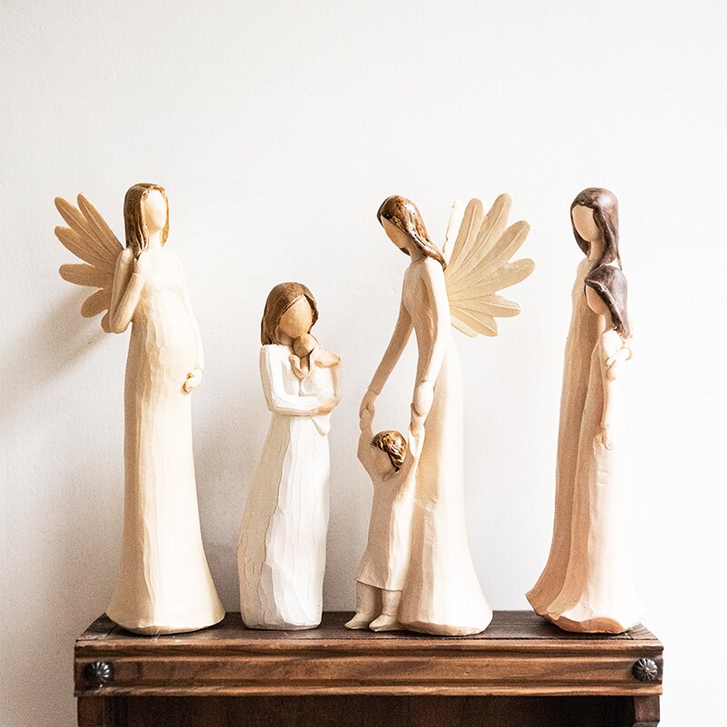 Nordisk engel mor dekorationornament hjem tilbehør harpiks engel hjem decore