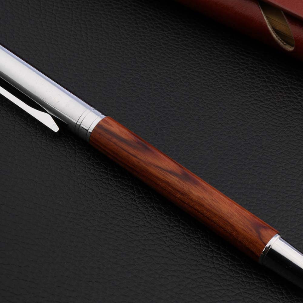 de luxe 225 stylo plume bois acier inoxydable 0.7mm plume papeterie bureau fournitures scolaires stylos à encre