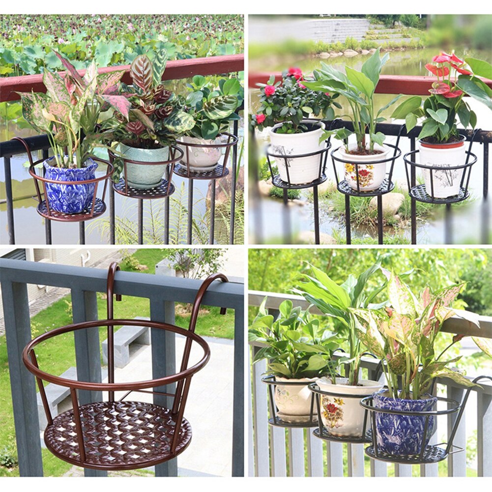 Wall-Mounted Rack Plant Flower Balcony Garden Bonsai Pot Iron Rack Flowerpot Holder Hook Bracket