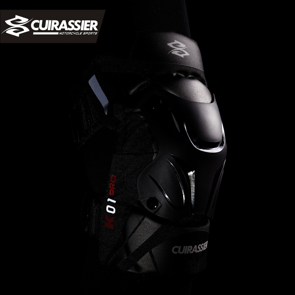 CUIRASSIER Schutz-Motorrad-Knieschoner, Motorrad-Knieschoner, MX-Schutz, verstellbar, Renngeschützer, Schutz, Nacht, reflektierend
