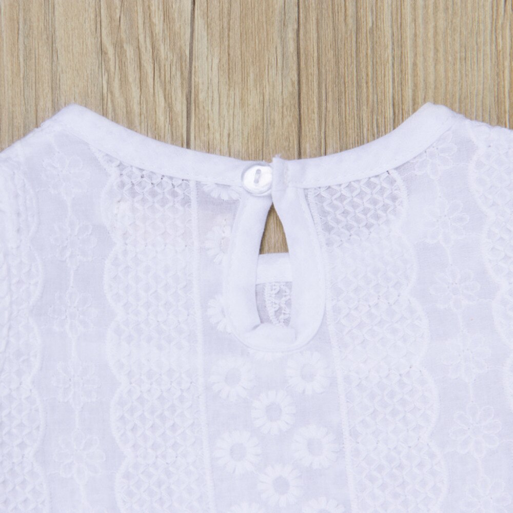 LONSANT toddler girl t shirts short sleeves t shirt first birthday girl clothing Solid Lace Midriff T-Shirt Tops Clothes