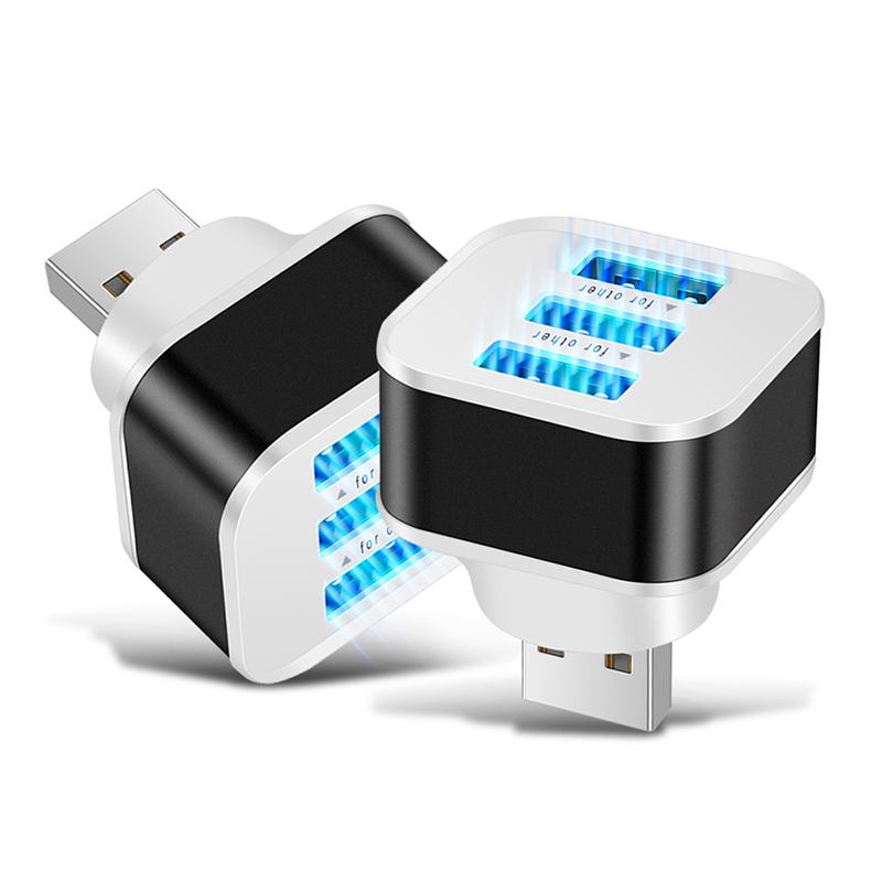 Extension USB 3 ports USB2.0 HUB, Charge rapide, séparateur USB, Interface Multiple, extension USB pour voiture, téléphone, tablette, adaptateur de chargeur pour ordinateur portable