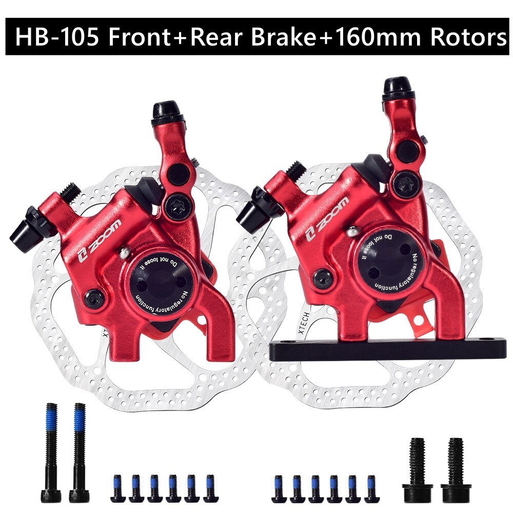 ZOOM Road Bike Hydraulic Disc Brake Calipers HB105 Mechanical Hydraulic Line Pulling Disc Brake for Flat-Mount Road 160mm Rotor