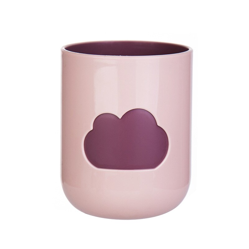 Pesukuppi kotitalous pilvi harjauskuppi söpöpiirros hammasharja-/juomakupit suukuppi hammasharjakuppi kylpyhuonetarvikkeet: Vaaleanpunainen