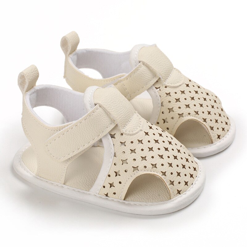 Kids Pasgeboren Baby Jongens Zomer Zachte Crib Schoenen Eerste Wandelaar Anti Slip Sandalen Schoen 0-18M: White / 7-12 Months