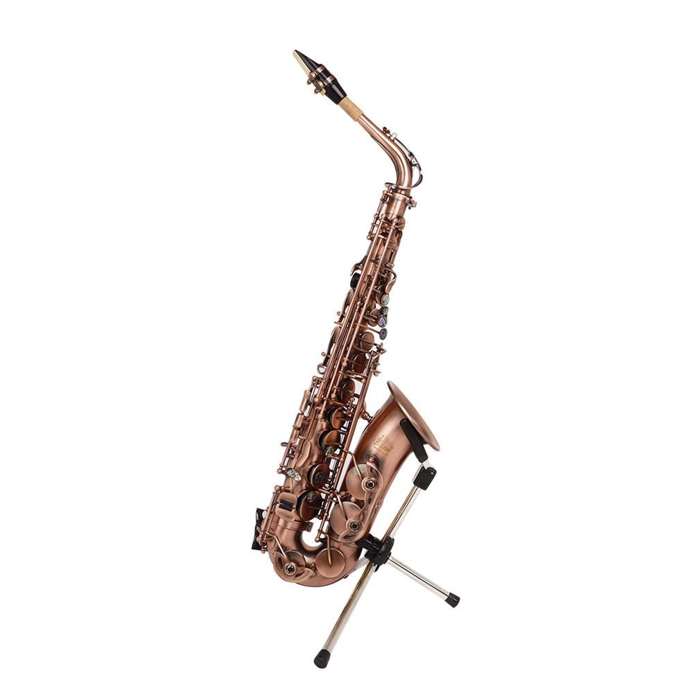 Ld -126 alt saxofon sax bærbar holder sammenklappelig saxofonbeslag justerbar stativinstrumenter tilbehør (læderpose)