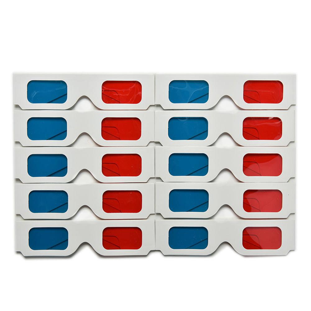 Ostart 10pcs/lot Universal Paper Anaglyph 3D Glasses Paper 3D Glasses View Anaglyph Red/Blue 3D Glass For Movie Video EF