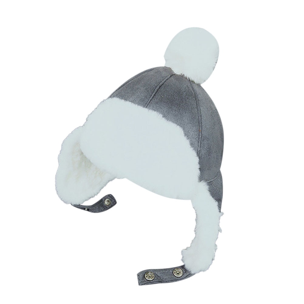 Chapeau pour enfants, casquette en coton, en peluche, pour l'extérieur, bonnet Feng Feng pour enfants de 2-3 ans: Grey