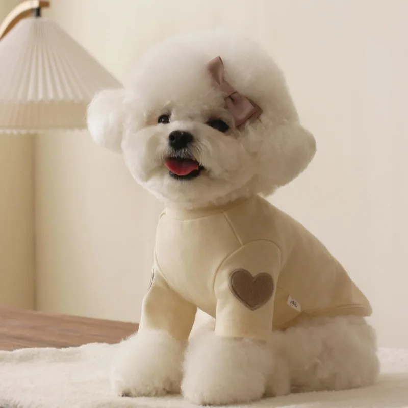 Jesienno-zimowa koszulka dla psa Cute Love Bear Teddy Yorkshire Hoodie Dog Cat Pet Love Ciepłe ubrania dla psów Designerskie ubrania dla psów: XS / green