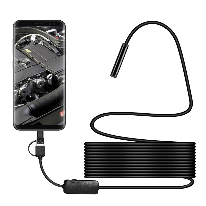 Mini Camera Endoscope HD 1200P IP68 2M Hard Flexible Android Phone USB Camera for Android Car Endoscope Video Inspection