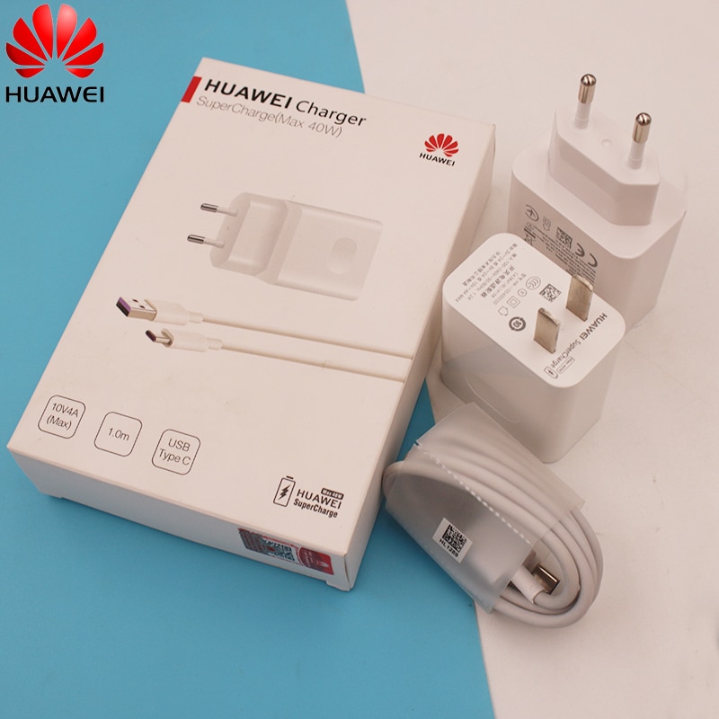 Huawei-cargador rápido de supercarga Max, 40W, 10V/4A con Cable 5A para Huawei P30, P40, Nova 5, 5t, 7 Pro, Mate 30, 20 Pro, Magic 2, Honor V30