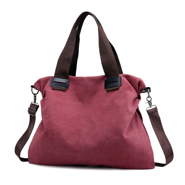 Sac fourre-tout en toile pour femmes sacs à main bolsas feminina dames Messenger sac à bandoulière sac à bandoulière pour femmes sacs à main pour femmes: Wine red