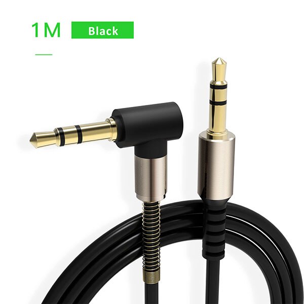 3.5mm Jack AUX Audio Kabel 3.5 MM Mannelijk naar Kabel Voor telefoon Auto Luidspreker MP4 Hoofdtelefoon 1 M Jack Jack 3.5 Lente kabels: Black