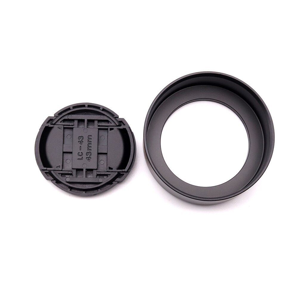 LN-46S 46mm Metal Screw-in Standard Lens Hood with 43MM Lens Cap for OLYMPUS M. ZUIKO DIGITAL 25mm/17mm f1.8 , 12mm f2.0 lenses