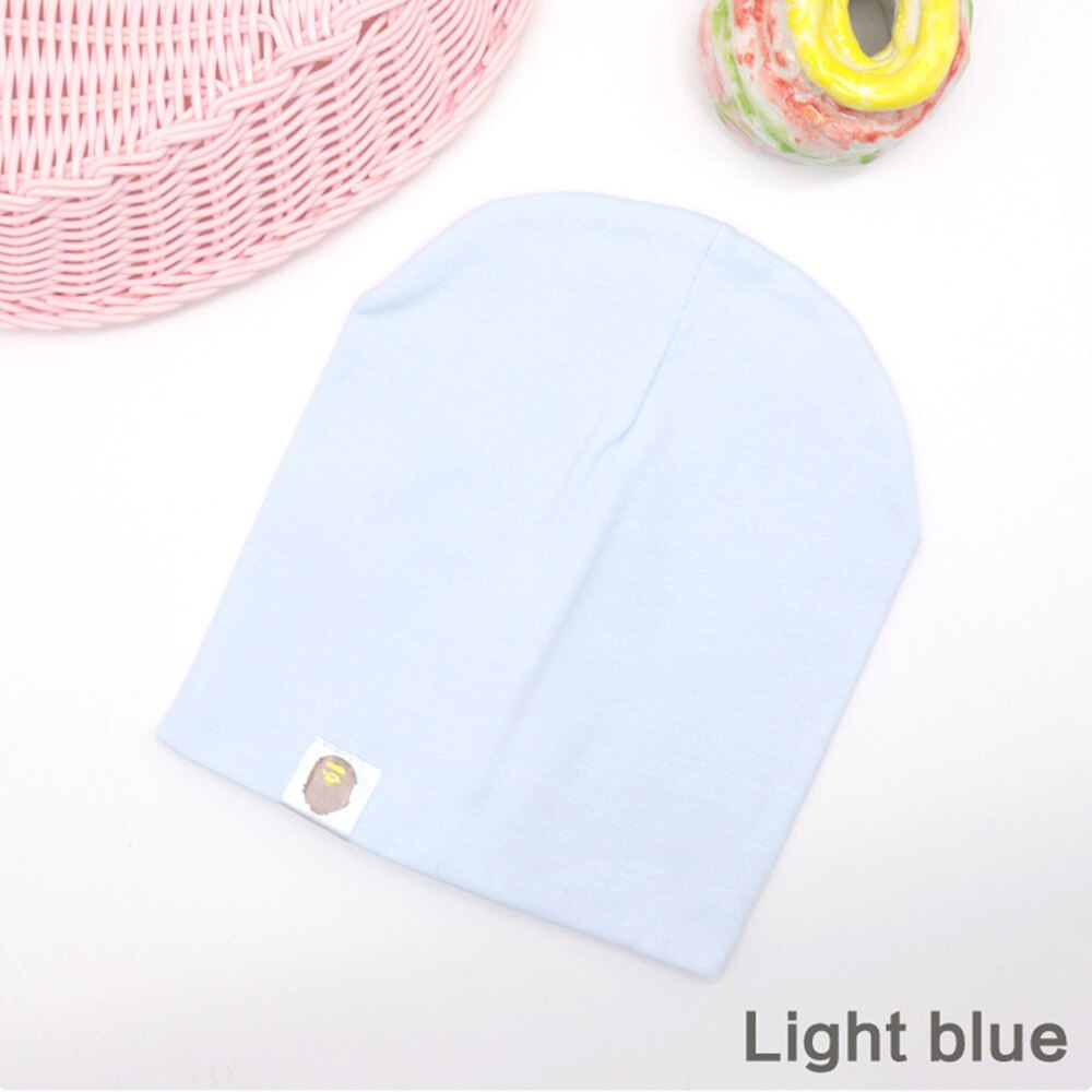 Hat Novelty Hip Hop Baby Street Dance Cotton Spring Autumn Scarf Boys And Girls Solid Color Children Warm Winter Cap: Light blue