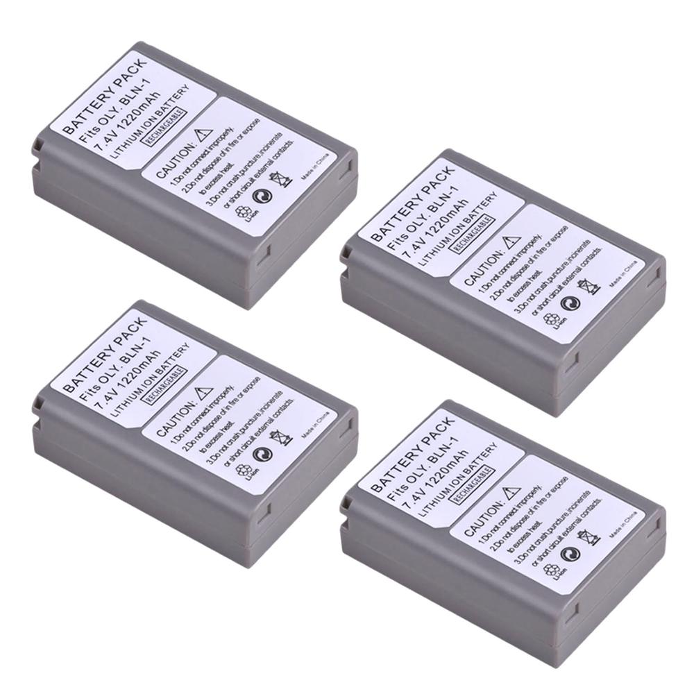 2x BLN-1 Ps BLN1 PS-BLN1 Batterij + Led Ingebouwde Usb Dual Charger Voor Olympus OM-D E-M1, olympus Pen F, OM-D E-M5, Pen E-P5, OM-D: 4Pcs