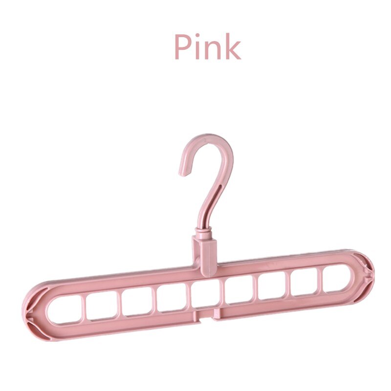 4PCS Magic Multi-port Support hangers for Clothes Drying Rack Multifunction Plastic Clothes rack drying hanger Storage Hangers: Pink