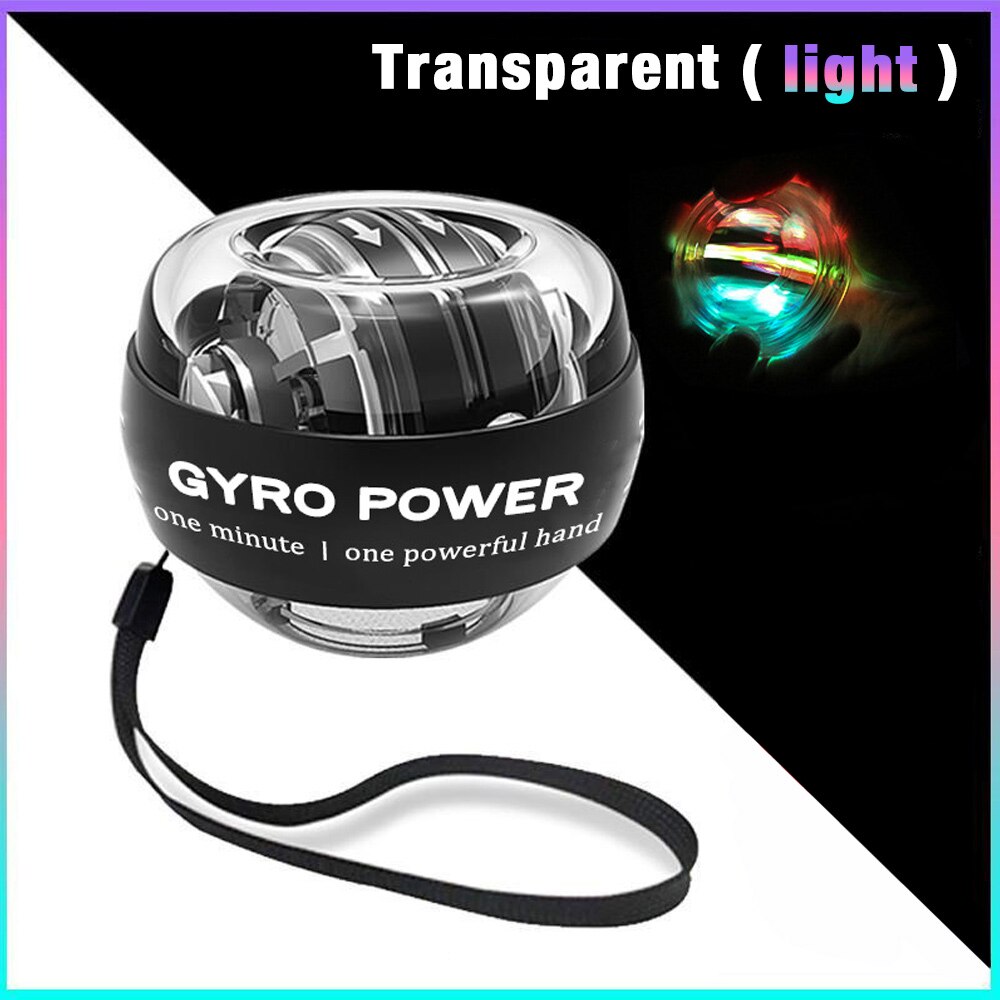 LED Exercise Gyroscope Jaw Power Wrist Ball Gyro Force Hand Muscle Trainer Strengthener Equipment Gym Fitness Sports Exerciser: Blue
