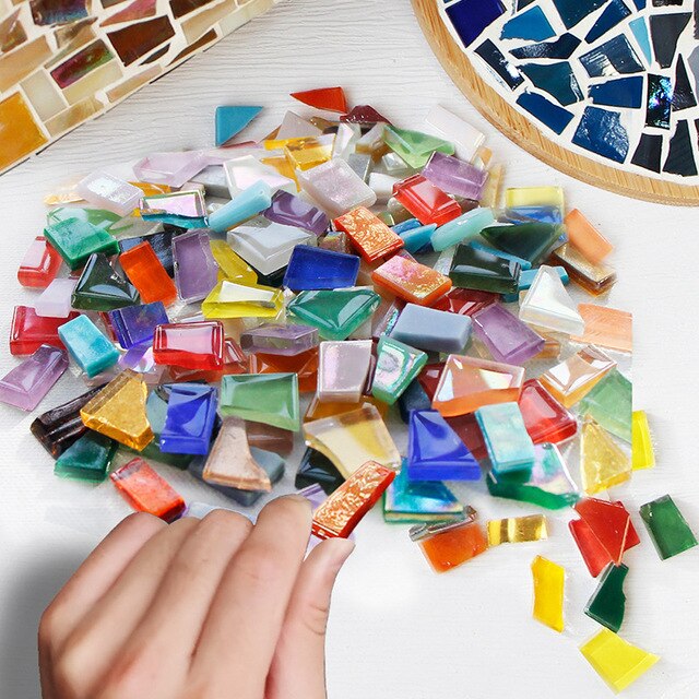 2022 Mixed Color Mosaic Fragments Irregular Shape Coloful Crystal Mosaic Tiles For Crafts Bulk Diy Decoration Materials: 1