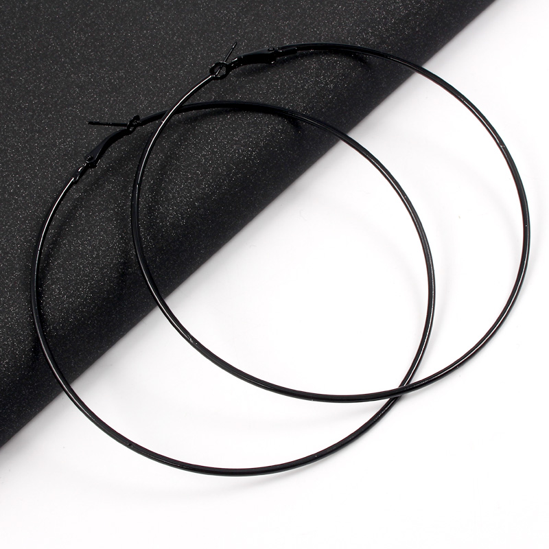 GEOMEE 1 Paar 90mm Diameter Hoepel Oorbellen Grote Gladde Cirkel Oorbellen Basketbal Brincos Wit Zwart Pendientes voor Vrouwen Sieraden