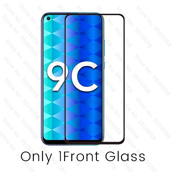 Чехол хонор 9a 9c 9 s di vetro 2-in-1 macchina fotografica di vetro di protezione per huawei honor 9a 9c 9 s honer 9 un c s honar a9 c9 s9 caso della copertura della pellicola: honor 9a / solo 1davanti glass
