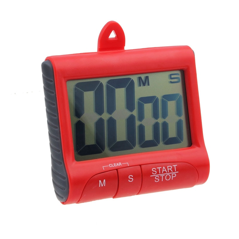 imán Cocina Digital con contador pitido temporizador de alarma de reloj rojo cuenta regresiva alarma de reloj con imán cuenta regresiva tiempo: Default Title