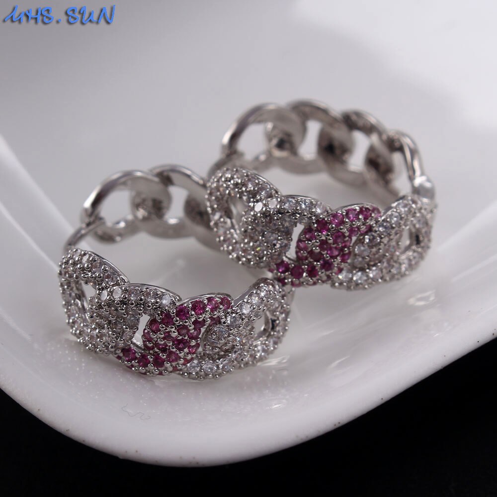 MHS. suola 2020 Nuove donne di arrivo monili zircone cubico di lusso oro/argento colore orecchini a cerchio per donna gli orecchini regalo del partito 1 coppia: 2