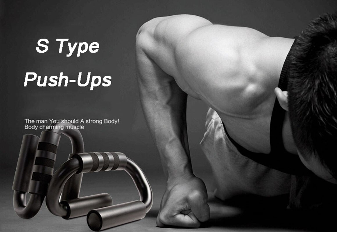 S Type Push Ups Stands Hand Bar Home Fitness Gym Equipment Hand Bar push-up Rack Gym Bars Home Gym Push up Bars Exercise Bar
