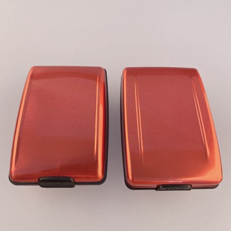 Portefeuille de carte en aluminium multifonction RFID bloquant le porte-carte de crédit pour les hommes femmes voyage affaires pièces de monnaie: orange wallet