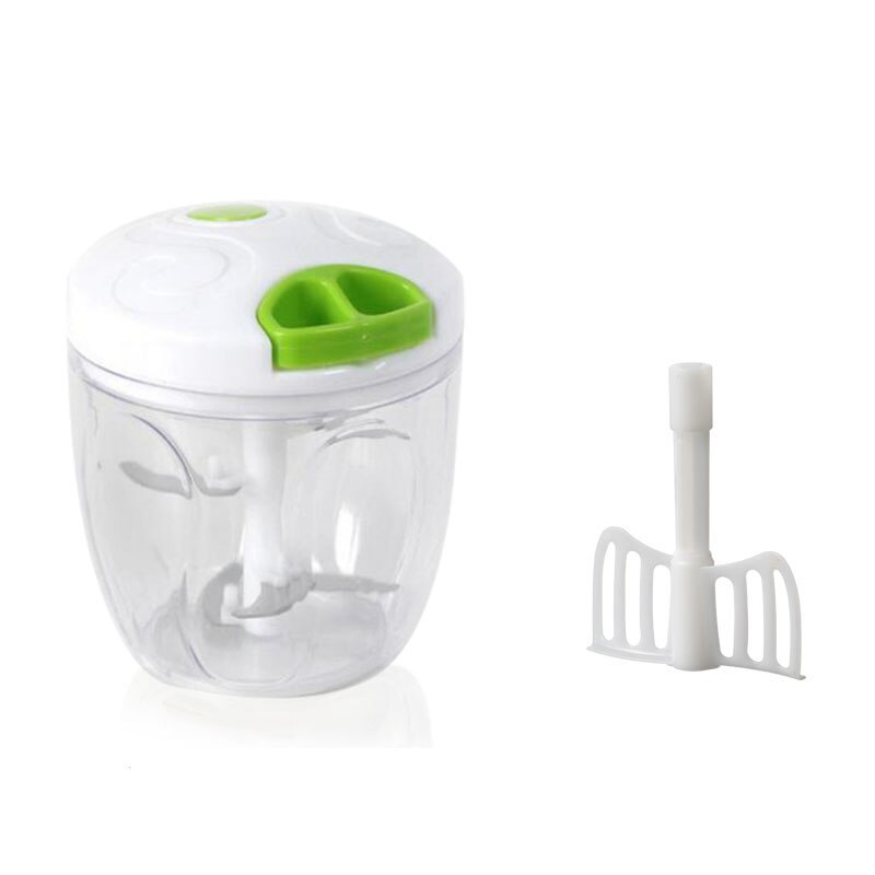900Ml Stijl Multifunctionele Hoge Speedy Groente Fruit Twist Shredder Handmatige Vleesmolen Chopper Knoflook Cutter: WHITE