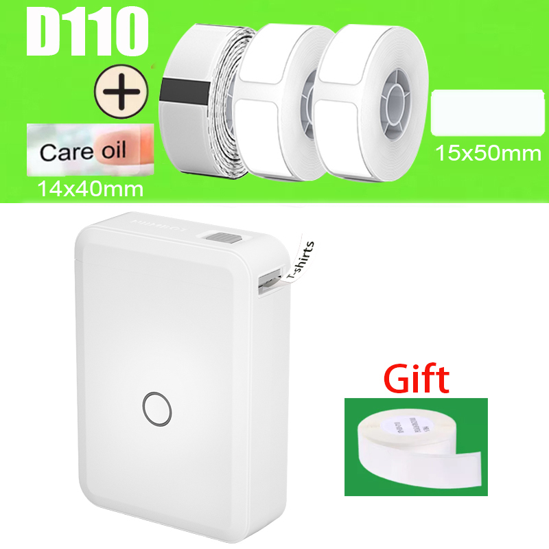 D110 Label Printer Label Maker Draadloze Label Printer Tape Inbegrepen Meerdere Sjablonen Beschikbaar Voor Telefoon Office Home: D110 with 2W 1T