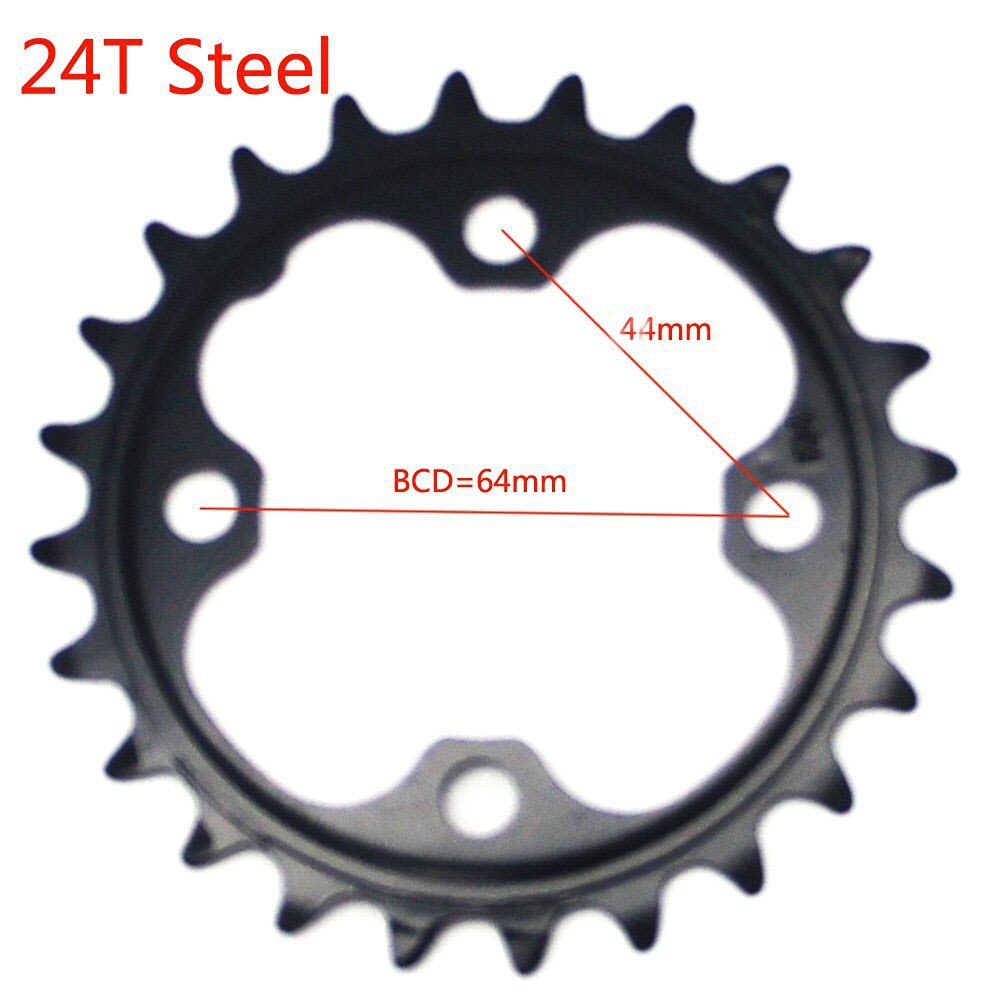 Mtb Fiets Kettingblad Kettingwiel Voor Shimano Universele Crankstel 22T/24T/26T/32T/38T/42T/44T 104BCD 64BCD Bike Chain Wiel 9S 10S: 24T steel