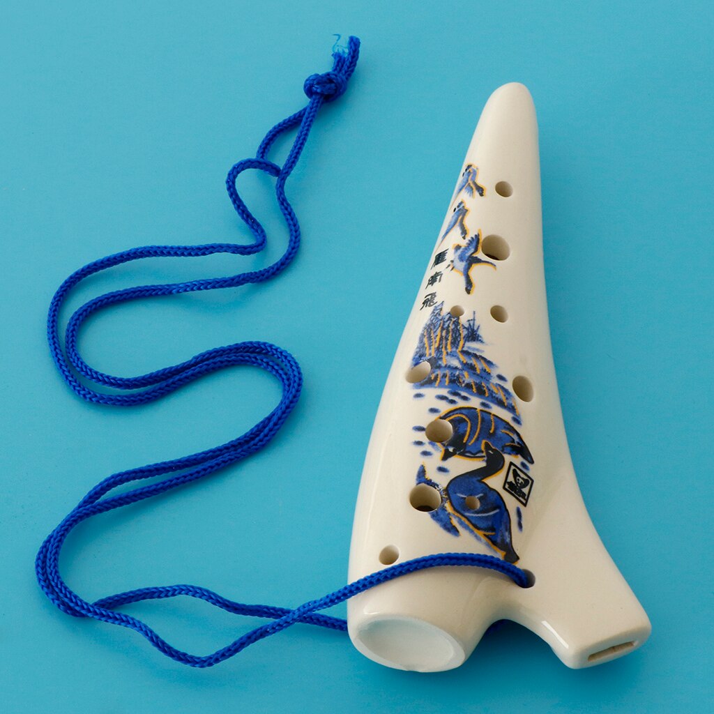 12 Holes Ceramic Ocarina Ancient Musical Instrument For Kids Adults