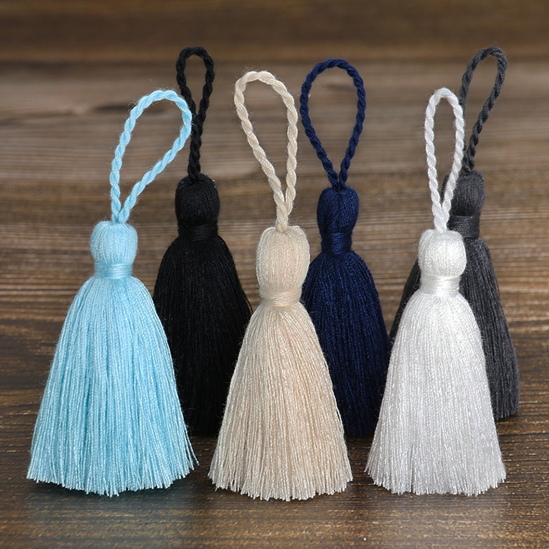 Borlas de algodón de 8cm, 5-20 piezas, cuerda colgante, flecos, borlas para manualidades de costura, cortinas para el hogar, accesorios de decoración de ropa