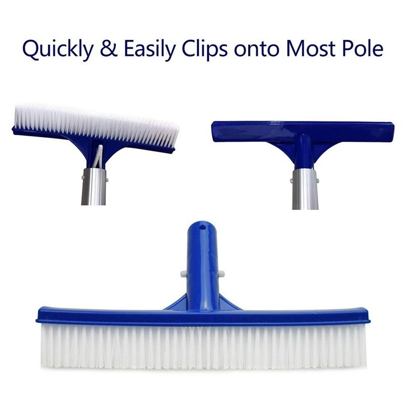 10 Inch Swimming Pool Brush Plastic Brush Head For Swimming Pool, Bathtub, Aquarium Cleaning Brush For Wall Tile Floor