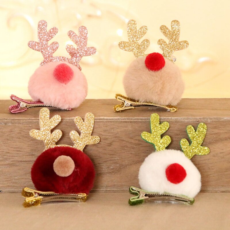Christmas Headdress/Plush Hair Clip/Antler Hairpin/Santa Barrette/Kids /Christmas Decoration/Christmas Head Buckle