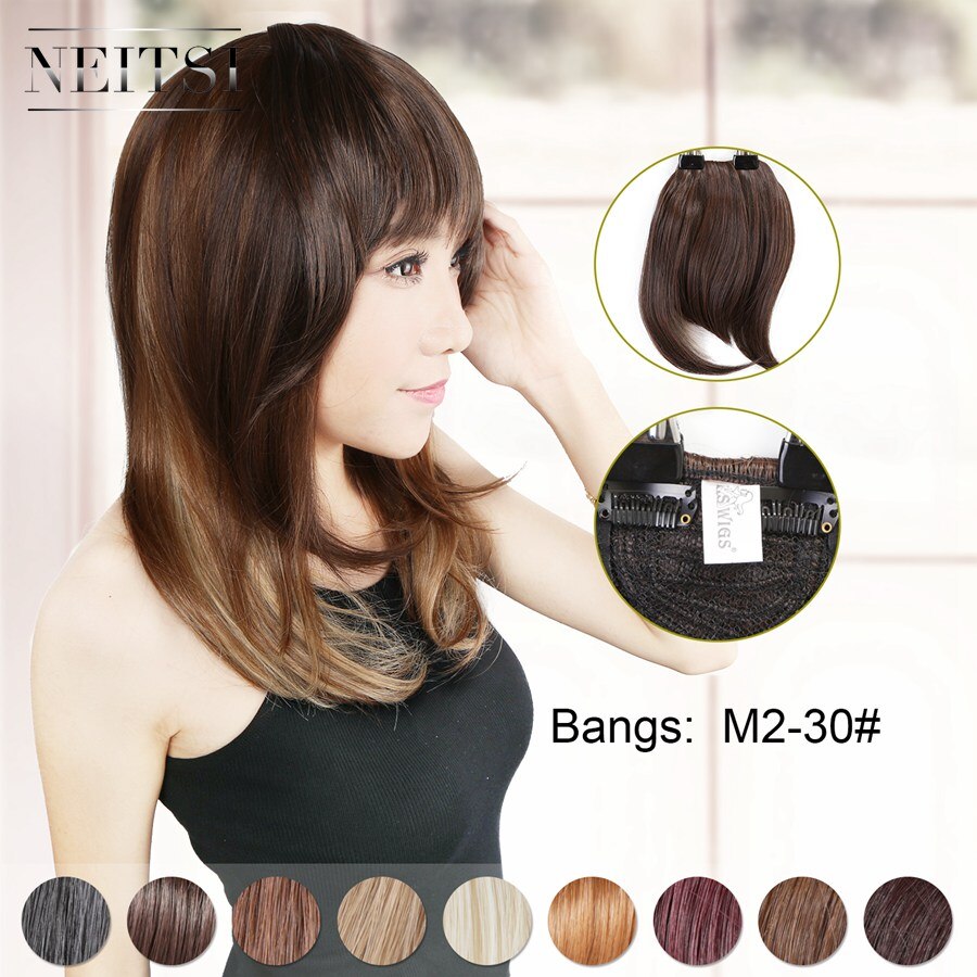 Neitsi 8" Synthetic Straight Bangs Heat Resistant M2/30# High Temperature Fiber Role Play Women Wig Bangs: Default Title