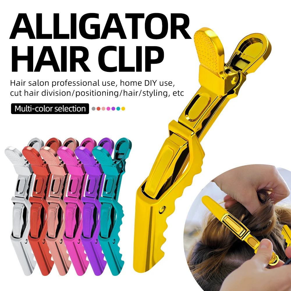 6 stks/partij Plastic Alligator Haar Clips Kappers Klemmen Klauw Sectie Kapper Styling Tools voor Salon Haarspeld Accessoires