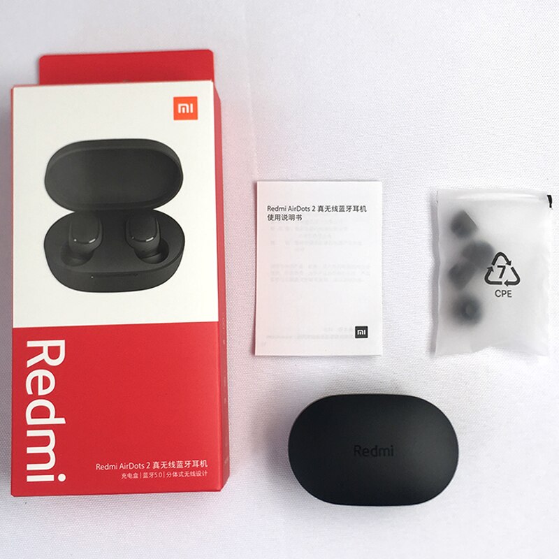 Xiaomi Redmi Airdots 2 TWS Earphone Wireless bluetooth 5.0 Earphone Stereo Noise Reduction Mic Voice Control: AirdotS2 no gift