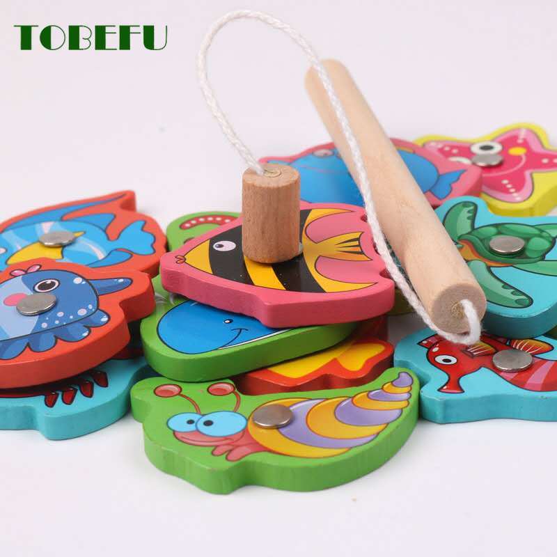 Kinderen Baby Educatief Speelgoed Ijzeren Doos Vissen Houten Spel Set Speelgoed Cognitie Magnetische Speelgoed Set Kinderen