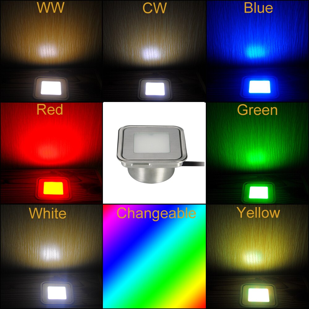 Iluminación empotrada para exteriores, IP67 DC12V 0,6 W, luz decorativa para jardín, adoquines LED SMD, lámparas de escalera con caja de inserción