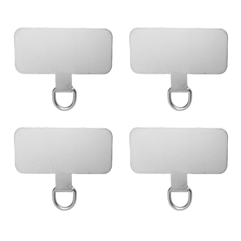 4/1PCS Metal Mobile Phone Lanyard Patch Universal Stainless Steel Card Ultra Thin Anti Lost Smartphones Hanging Rope Tab Clips: black
